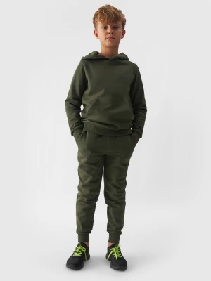 4F Spodnie dresowe joggery chłopięce - khaki 140 (9-10 lat)