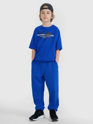 4F Spodnie dresowe joggery chłopięce - niebieskie 122 (6-7 lat)