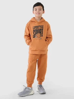 4F Spodnie dresowe joggery chłopięce - pomarańczowe 164 (13-14 lat)
