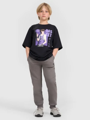 4F Spodnie dresowe joggery chłopięce - szare 140 (9-10 lat)