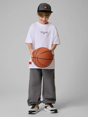 4F Spodnie dresowe joggery chłopięce - szare 134/140 (8-10 lat)