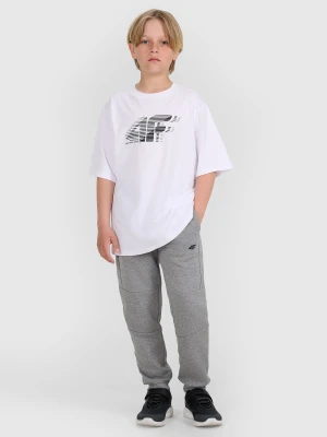 4F Spodnie dresowe joggery chłopięce - szare 146 (10-11 lat)