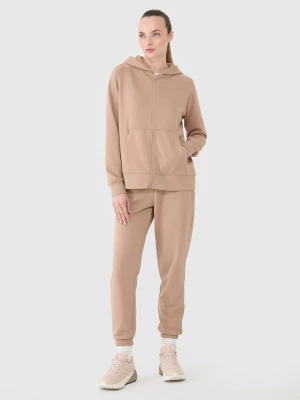 4F Spodnie dresowe joggery damskie - beżowe XXL