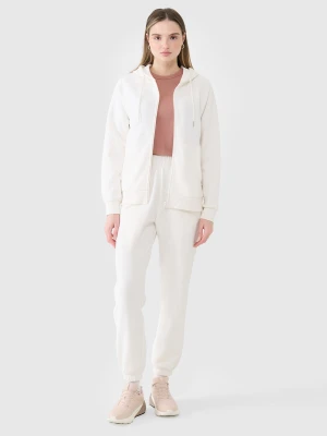 4F Spodnie dresowe joggery damskie - białe S