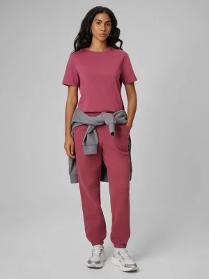 4F Spodnie dresowe joggery damskie - burgundowe XL