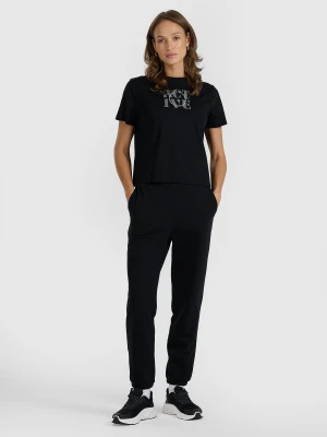 4F Spodnie dresowe joggery damskie - czarne XS
