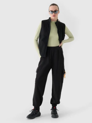 4F Spodnie dresowe joggery damskie - czarne XS