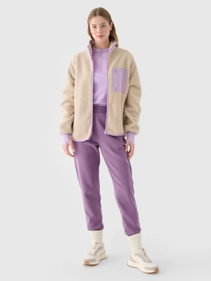 4F Spodnie dresowe joggery damskie - fioletowe S