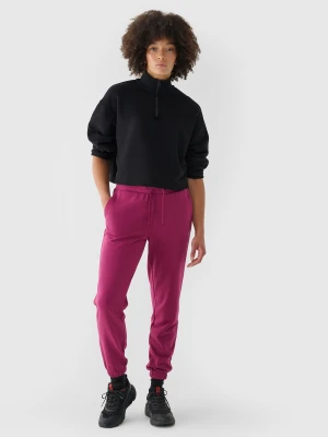 4F Spodnie dresowe joggery damskie - fioletowe M