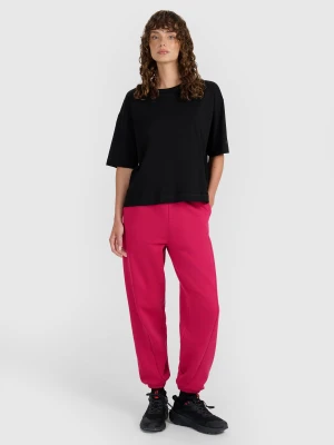 4F Spodnie dresowe joggery damskie - różowe XS