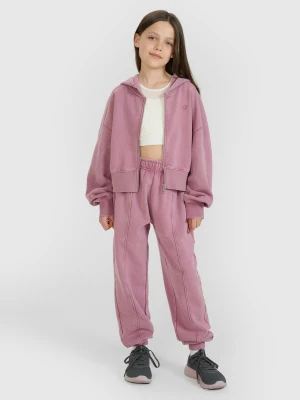 4F Spodnie dresowe joggery dziewczęce 4F JUNIOR x Anna Lewandowska - różowe 134 (8-9 lat)