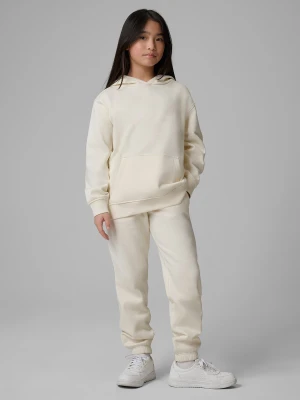 4F Spodnie dresowe joggery dziewczęce - białe 146 (10-11 lat)