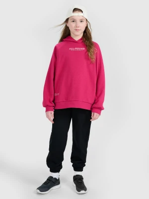 4F Spodnie dresowe joggery dziewczęce - czarne 122 (6-7 lat)