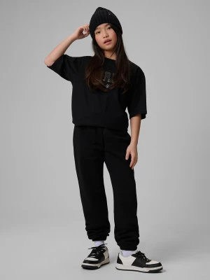 4F Spodnie dresowe joggery dziewczęce - czarne 152 (11-12 lat)