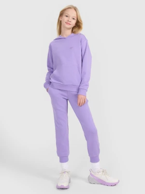 4F Spodnie dresowe joggery dziewczęce - fioletowe 152 (11-12 lat)