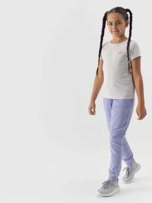 4F Spodnie dresowe joggery dziewczęce - niebieskie 128 (7-8 lat)