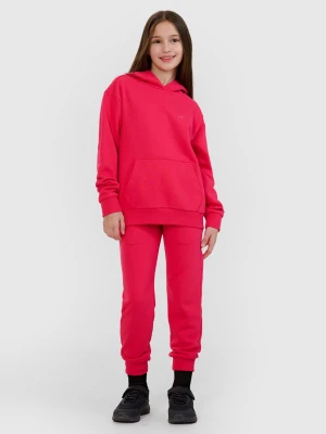 4F Spodnie dresowe joggery dziewczęce - różowe 146 (10-11 lat)