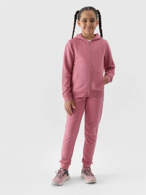 4F Spodnie dresowe joggery dziewczęce - różowe 152 (11-12 lat)