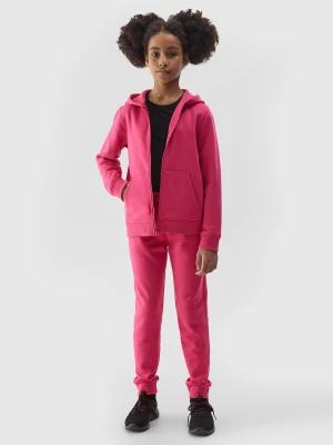 4F Spodnie dresowe joggery dziewczęce - różowe 158 (12-13 lat)