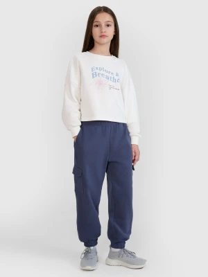 4F Spodnie dresowe joggery dziewczęce - szare 122 (6-7 lat)