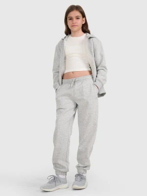 4F Spodnie dresowe joggery dziewczęce - szare 146 (10-11 lat)