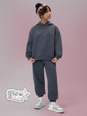 4F Spodnie dresowe joggery dziewczęce - szare 158/164 (12-14 lat)