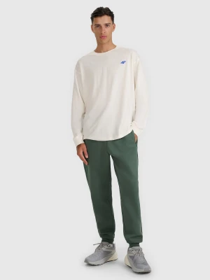 4F Spodnie dresowe joggery męskie - oliwkowe/khaki S