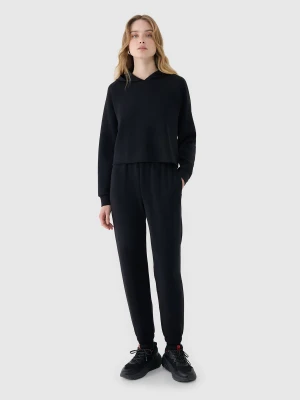 4F Spodnie dresowe joggery z modalem damskie - czarne L