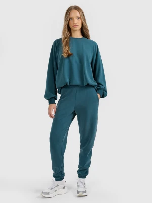 4F Spodnie dresowe joggery z modalem damskie - turkusowe XL