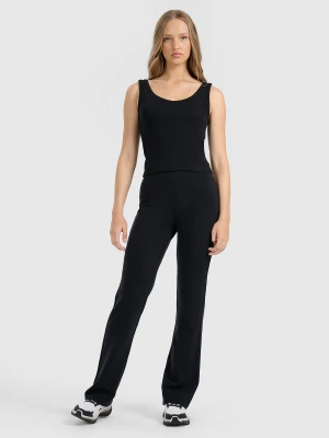 4F Spodnie dresowe z prostymi nogawkami z modalem damskie - czarne L