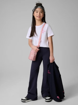 4F Spodnie dresowe z rozszerzanymi nogawkami dziewczęce - granatowe 122 (6-7 lat)