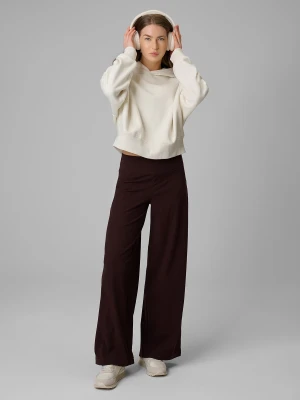 4F Spodnie dresowe z szerokimi nogawkami damskie - brązowe S