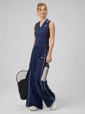 4F Spodnie dresowe z szerokimi nogawkami damskie - granatowe L