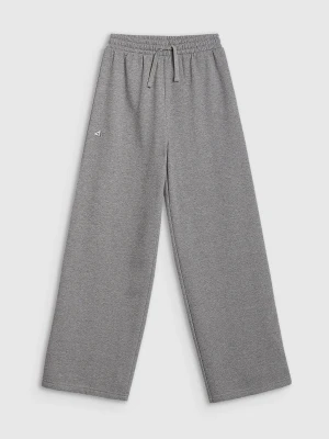 4F Spodnie dresowe z szerokimi nogawkami dziewczęce - szare 134/140 (8-10 lat)