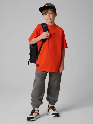 4F Spodnie dresowe ze strukturalnej dzianiny chłopięce - szare 128 (7-8 lat)