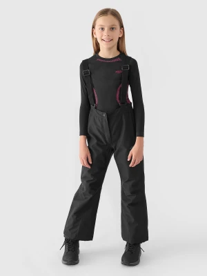 4F Spodnie narciarskie membrana 5000 dziewczęce - czarne 122 (6-7 lat)