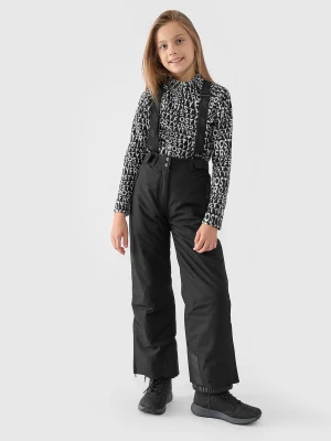 4F Spodnie narciarskie membrana 8000 dziewczęce - czarne 122 (6-7 lat)