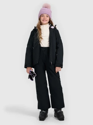 4F Spodnie narciarskie membrana 8000 dziewczęce - czarne 134 (8-9 lat)