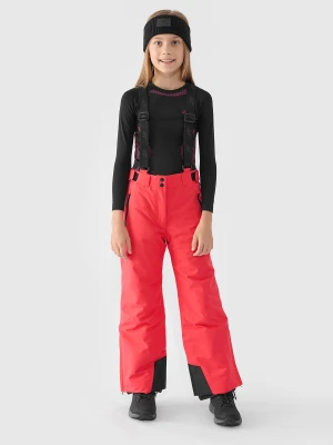 4F Spodnie narciarskie membrana 8000 dziewczęce - czerwone 152 (11-12 lat)