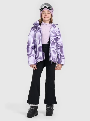 4F Spodnie narciarskie softshell z szelkami membrana 5000 dziewczęce - czarne 128 (7-8 lat)