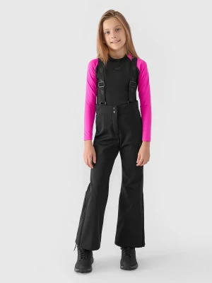 4F Spodnie narciarskie softshellowe membrana 5000 dziewczęce - czarne 122 (6-7 lat)