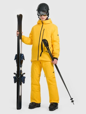 4F Spodnie narciarskie z szelkami membrana 15000 męskie - żółte XL