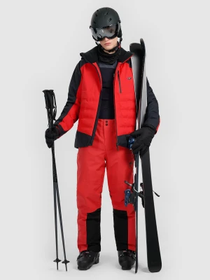 4F Spodnie narciarskie z szelkami membrana Dermizax 20000 męskie - czerwone XXL