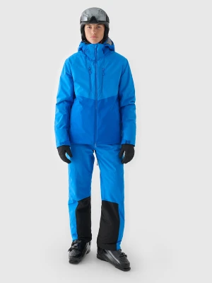 4F Spodnie narciarskie z szelkami membrana Dermizax 20000 męskie - turkusowe 3XL