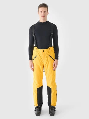 4F Spodnie narciarskie z szelkami membrana Dermizax 20000 męskie - żółte XL