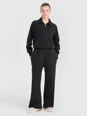 4F Spodnie oversize z szerokimi nogawkami damskie - czarne S