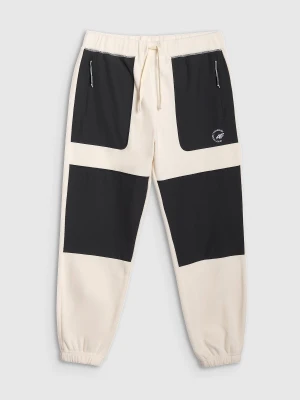 4F Spodnie polarowe joggery męskie - beżowe M