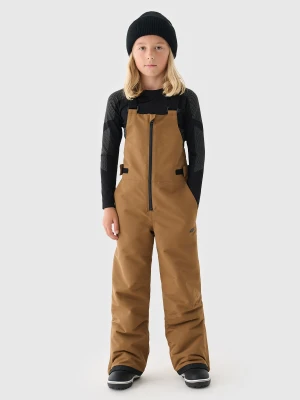 4F Spodnie snowboardowe membrana 10000 chłopięce - brązowe 140 (9-10 lat)