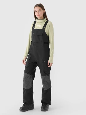 4F Spodnie snowboardowe z szelkami membrana 10000 damskie - czarne XL