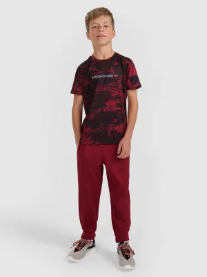 4F Spodnie sportowe szybkoschnące joggery chłopięce - burgundowe 134/140 (8-10 lat)